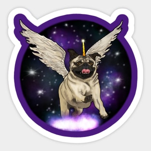 Pugicorn Pugasus in Space! Sticker